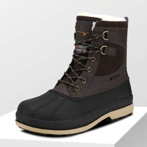 Men's Black and Brown Insulated Boots
